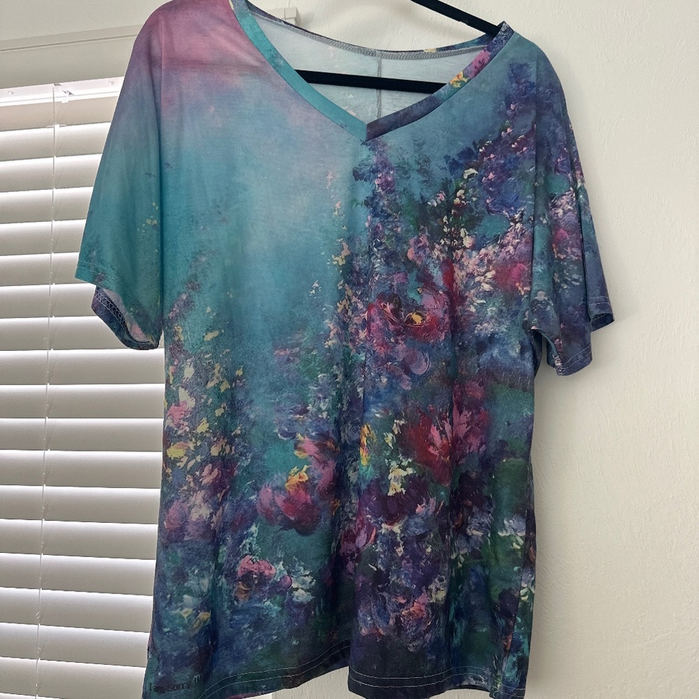Short sleeve floral print shirt